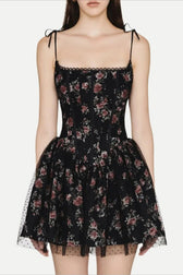 Lace Floral Mini Dress