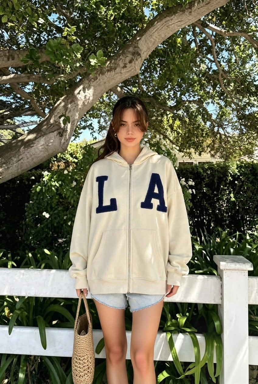 Letter Patch Zip Front Varsity Bomber Jacket 4