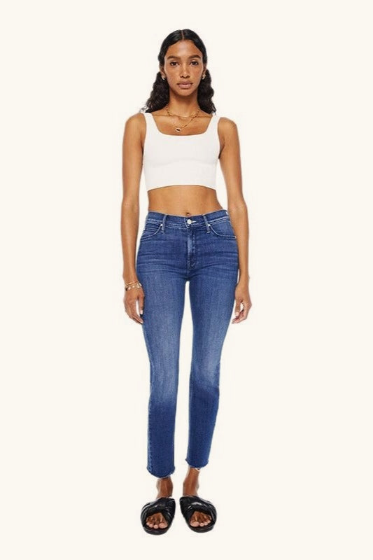 High-Waist Straight-Leg Denim Jeans