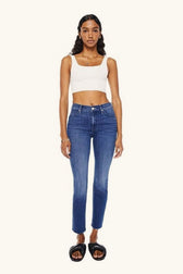 High-Waist Straight-Leg Denim Jeans