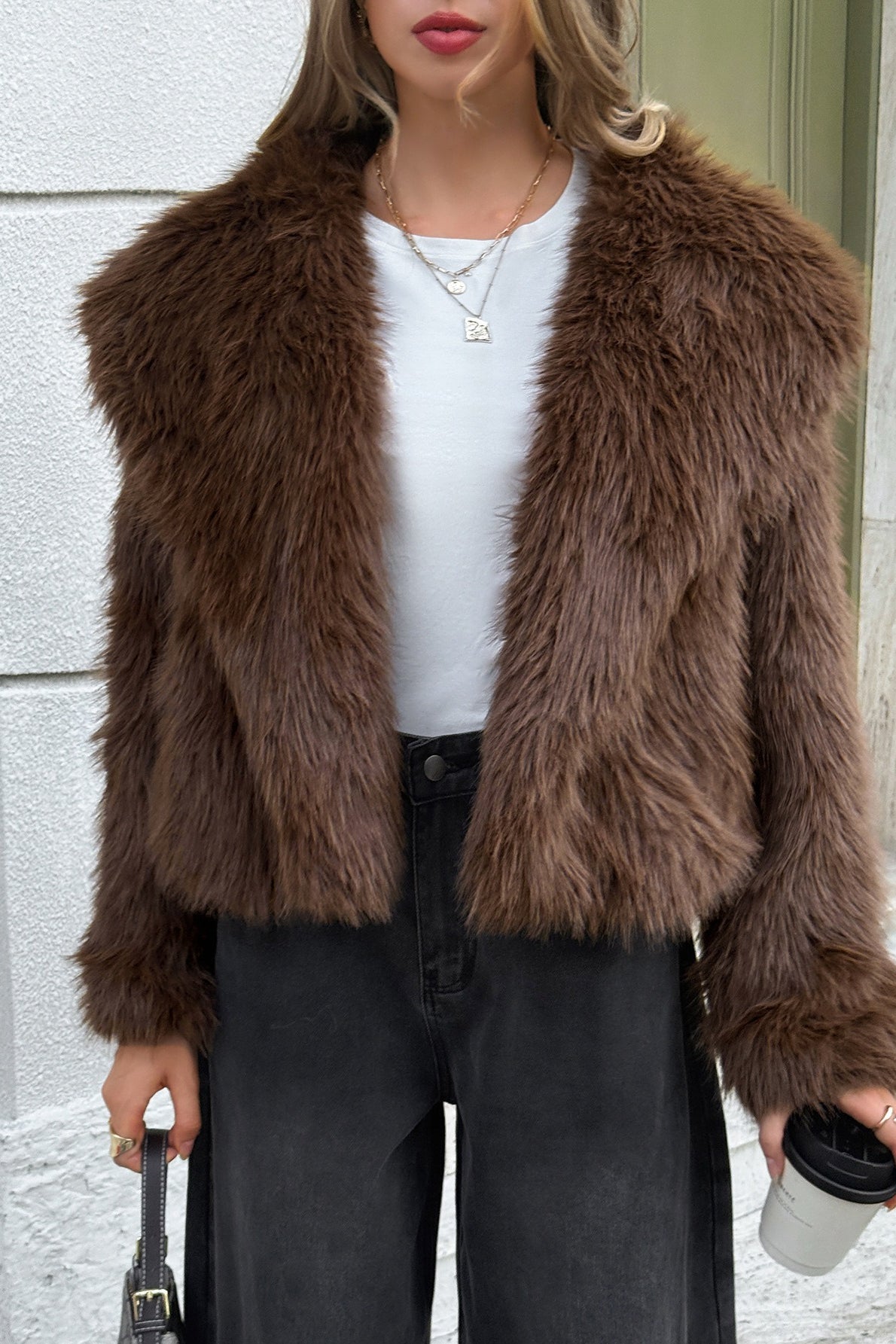 Casual Solid Plush Coat