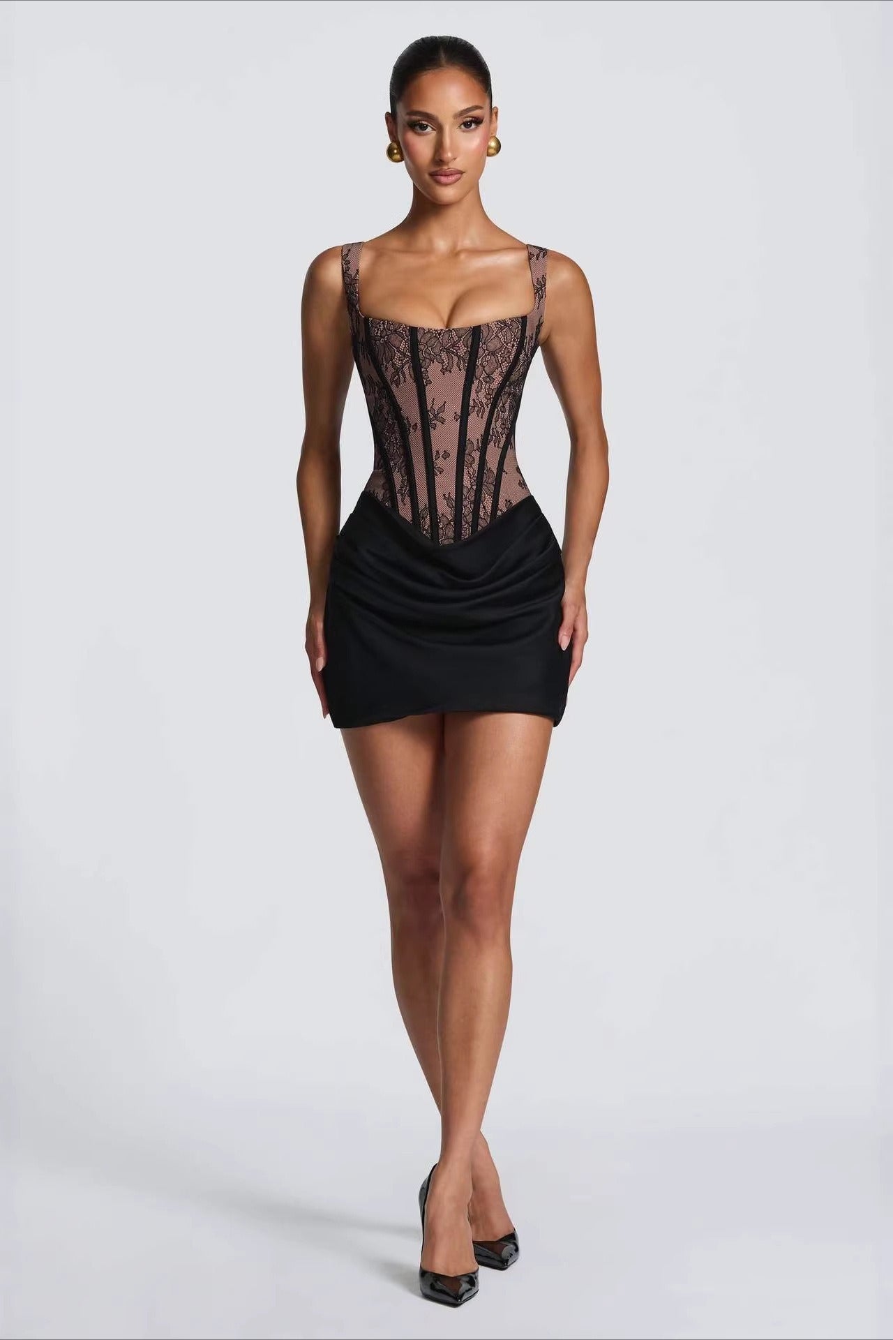 Lace Bodycon Mini Dress