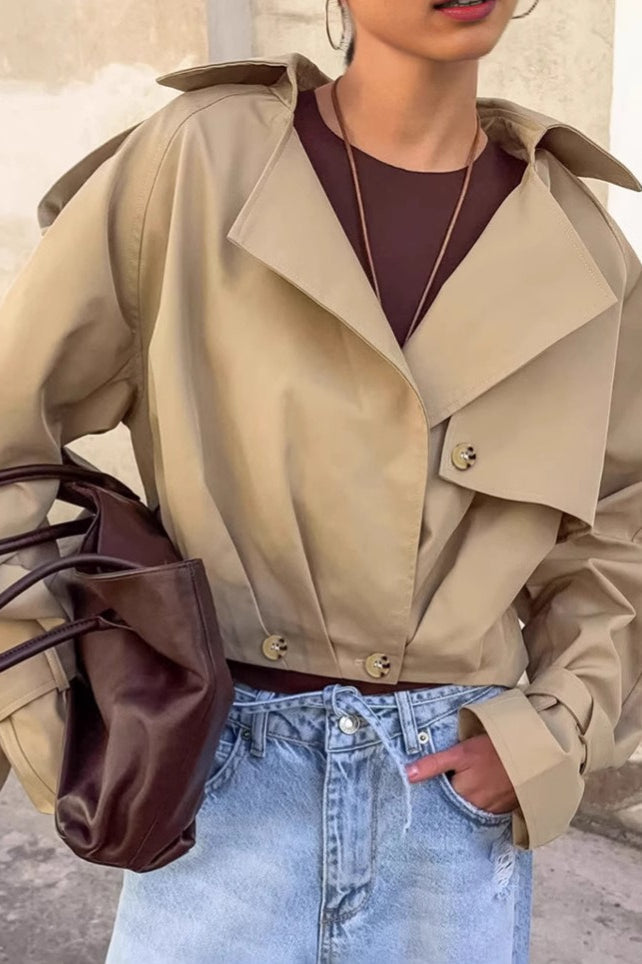 Casual Double Breasted Short Jacket