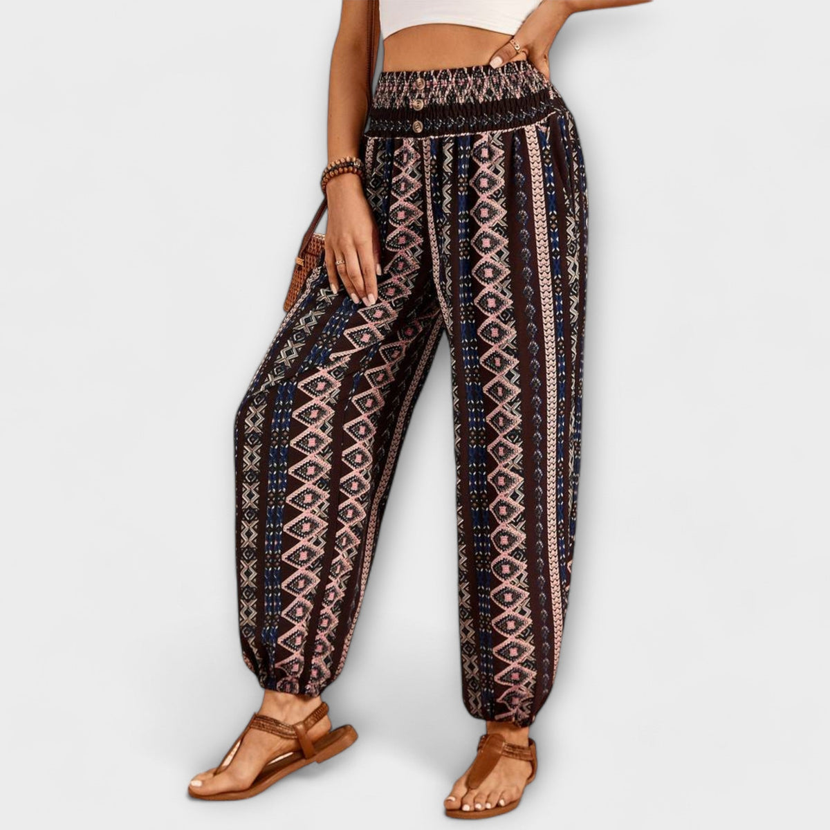 Boho Print High Waist Harem Pants