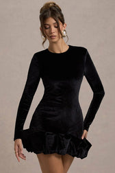Velvet Ruffle Hem Party Dress 6