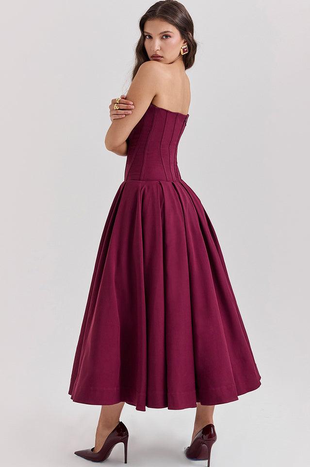 Black Lady Strapless Midi Dress