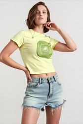 Fruit Print Cropped T-shirts