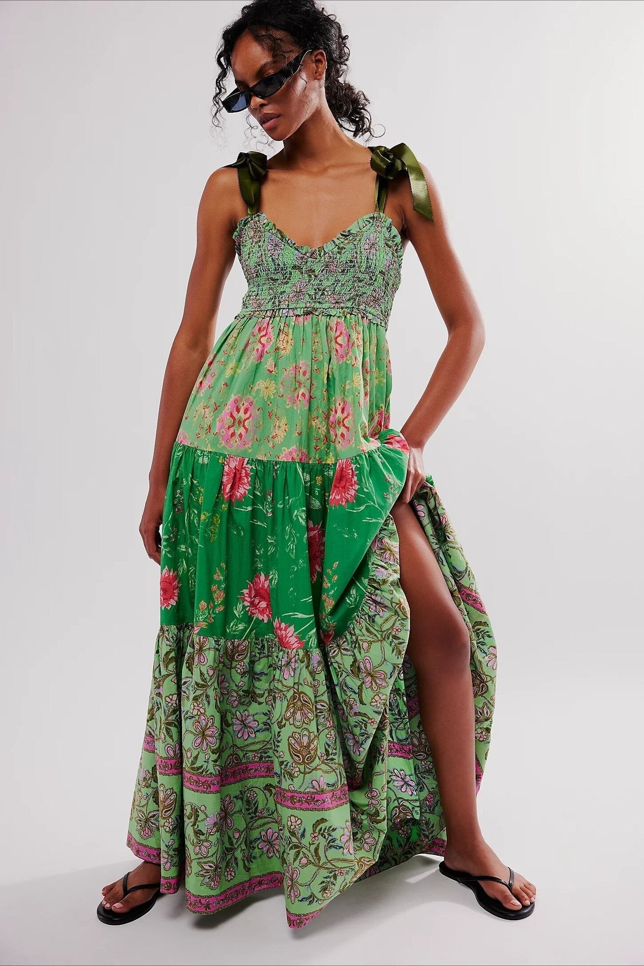 Vintage Print Cami Maxi Boho Dress