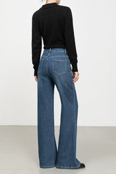 High-Waist Straight-Leg Denim Jeans