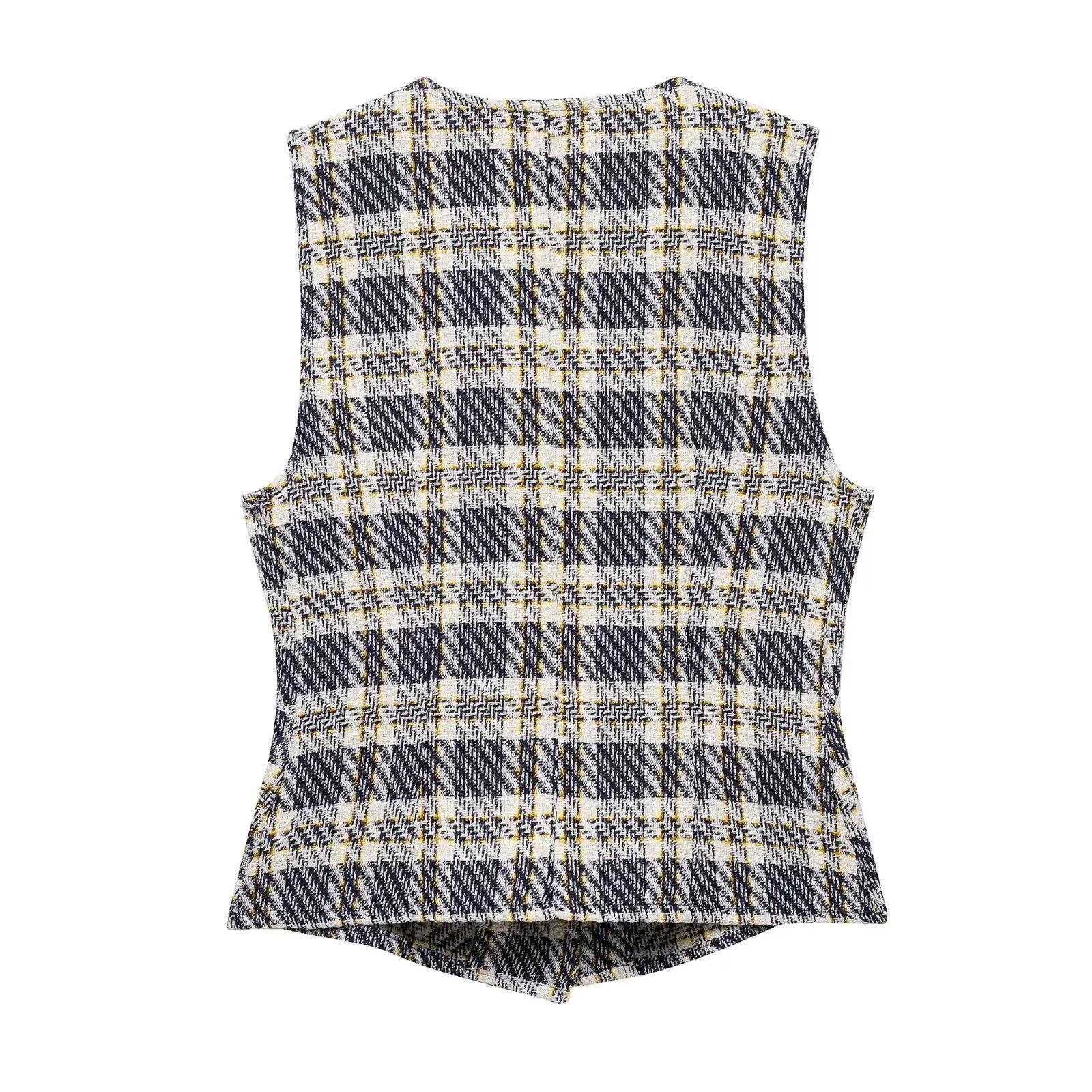 Plaid Tie Front Ruffle Tank Top and Dress Set