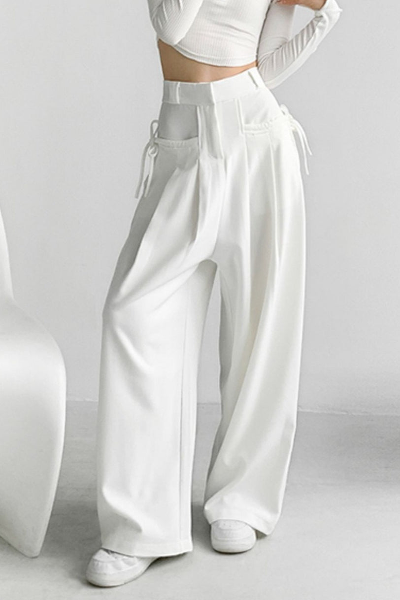 High Waist Fluid Wide Leg Pants