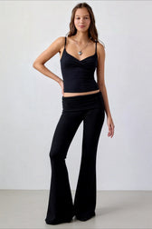 Crisscross V-Neck Ribbed Cami Top