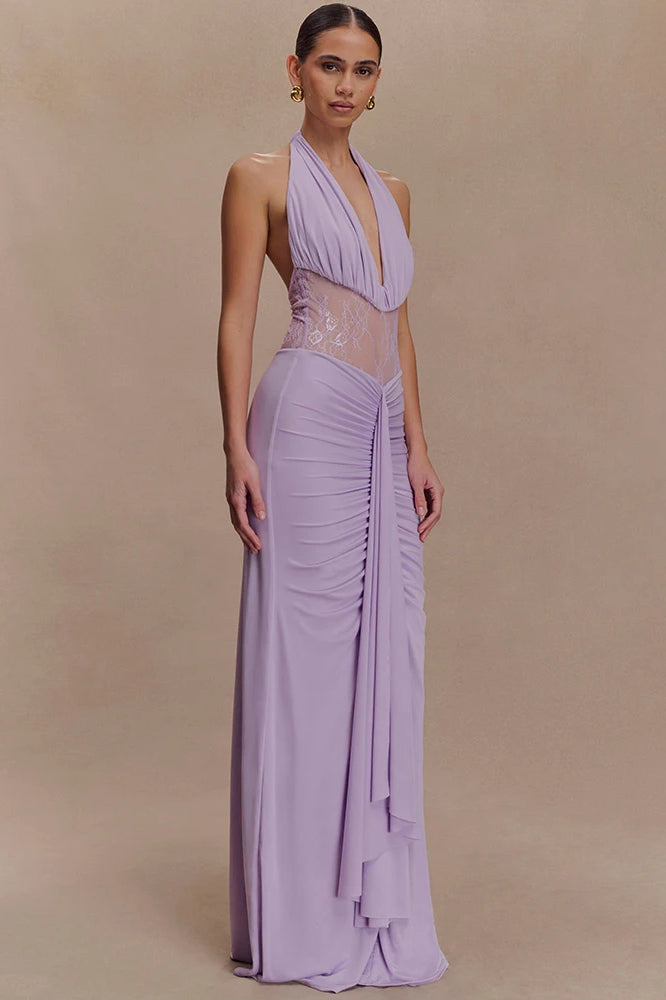 JULISSA MO Patchwork See Through Maxi Dress