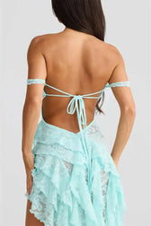 Lace Ruffle Off Shoulder Midi Dress 3