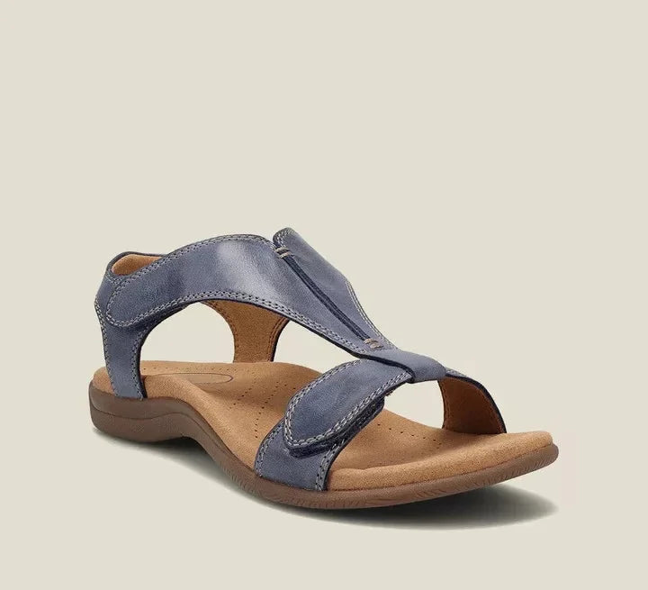Open Toe T-Strap Cushioned Flat Sandals