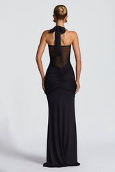 Mesh Panel Sash Maxi Dress 12