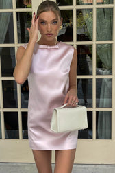 Backless Satin Mini Dress