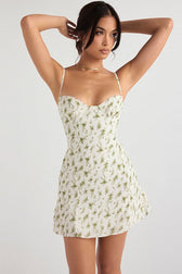 Halter-Neck Bodycon Floral Dress
