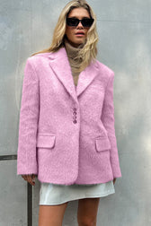 Soft Pile Relaxed Fit Lapel Blazer