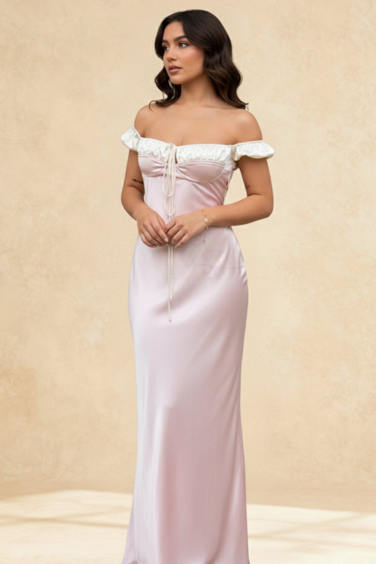 Ruched Satin Dress