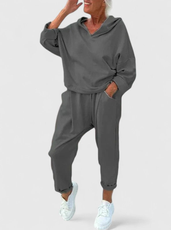Hooded Sweatshirt and Jogger Pants Two Piece Set