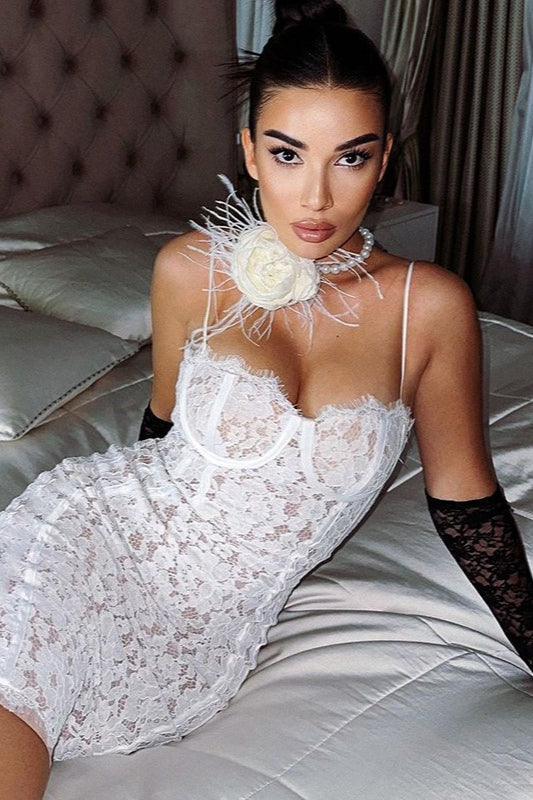 Elegant Backless Cami Lace Dress 8