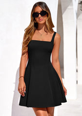 Square Neck Sleeveless Fit and Flare Mini Dress 30