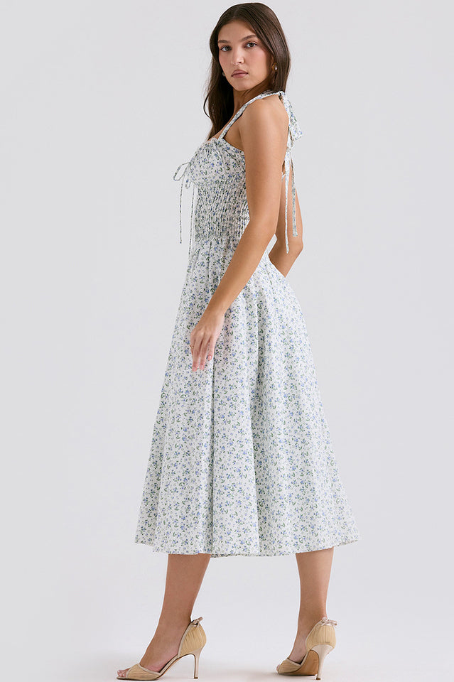 Adabella Cotton Halter Midi Sundress