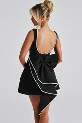 Cecila Bowknot Pearl Backless Mini Dress 6