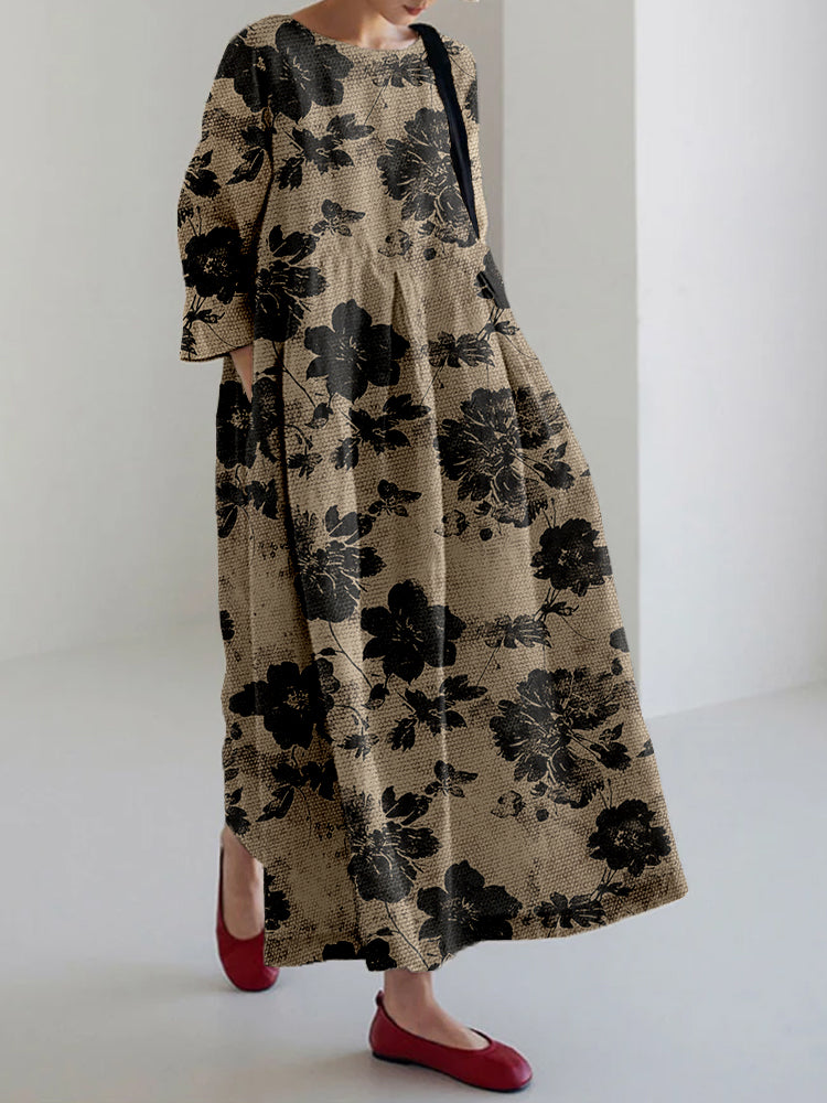 Nerisse™ - Botanical Print Dress Brown (Almost sold out)