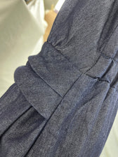 Denim Halter Neck Sleeveless Twist Waist Maxi Dress 11
