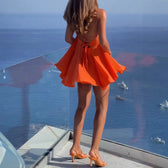 Halter Neck Cut Out A-Line Swing Mini Dress 4