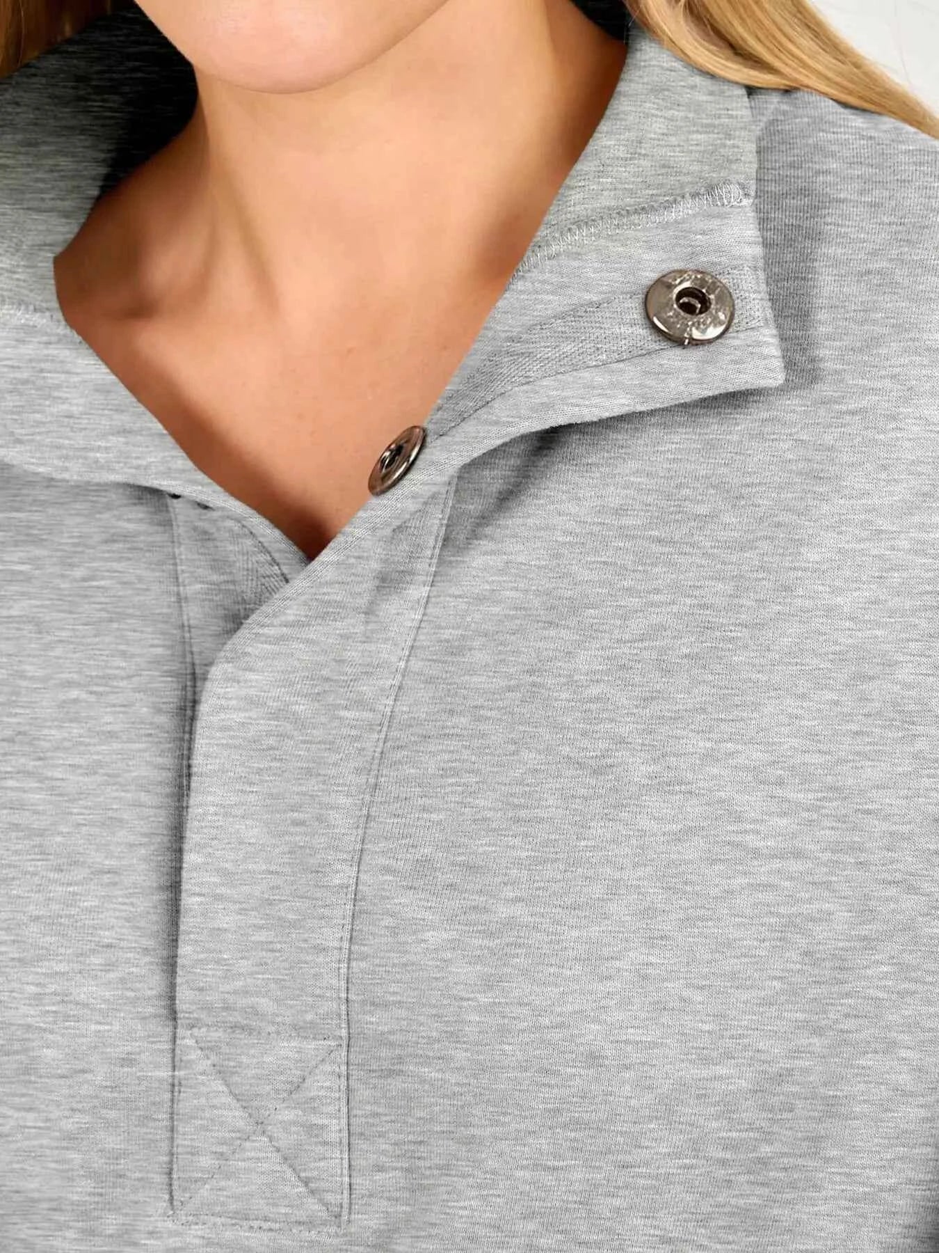 Half Snap Dropped Shoulder Sweatshirt