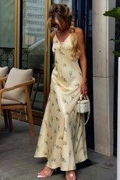 Elegant Satin V Neck Slip Dress 5