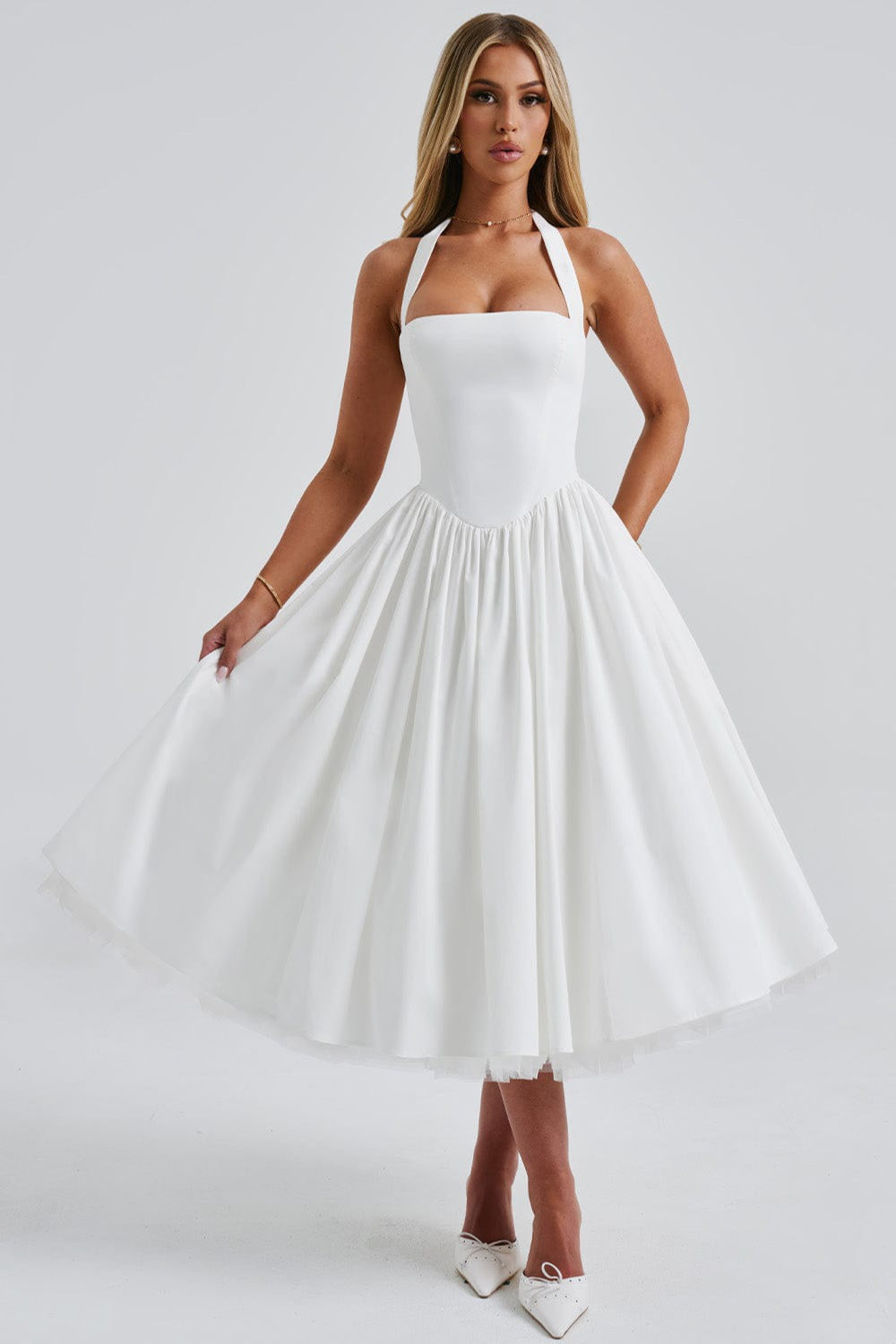 TieWaist Puff Party Dress