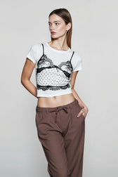 Vintage Lace Fitted T-shirts