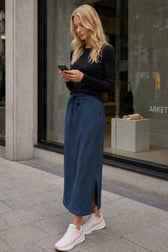 High Waist Split Straight Bodycon Midi Skirt