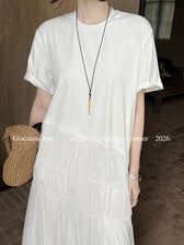 Short Sleeve Tiered Mesh A-Line Maxi Dress 4