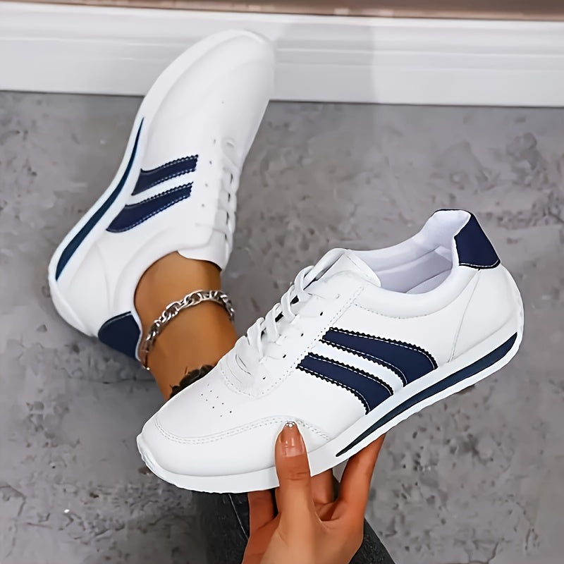 Lace Up Side Stripe Low Top Sneakers