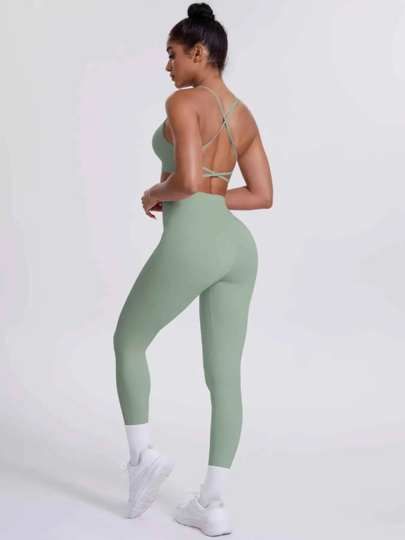 Criss-Cross Back Cami and Leggings Active Set