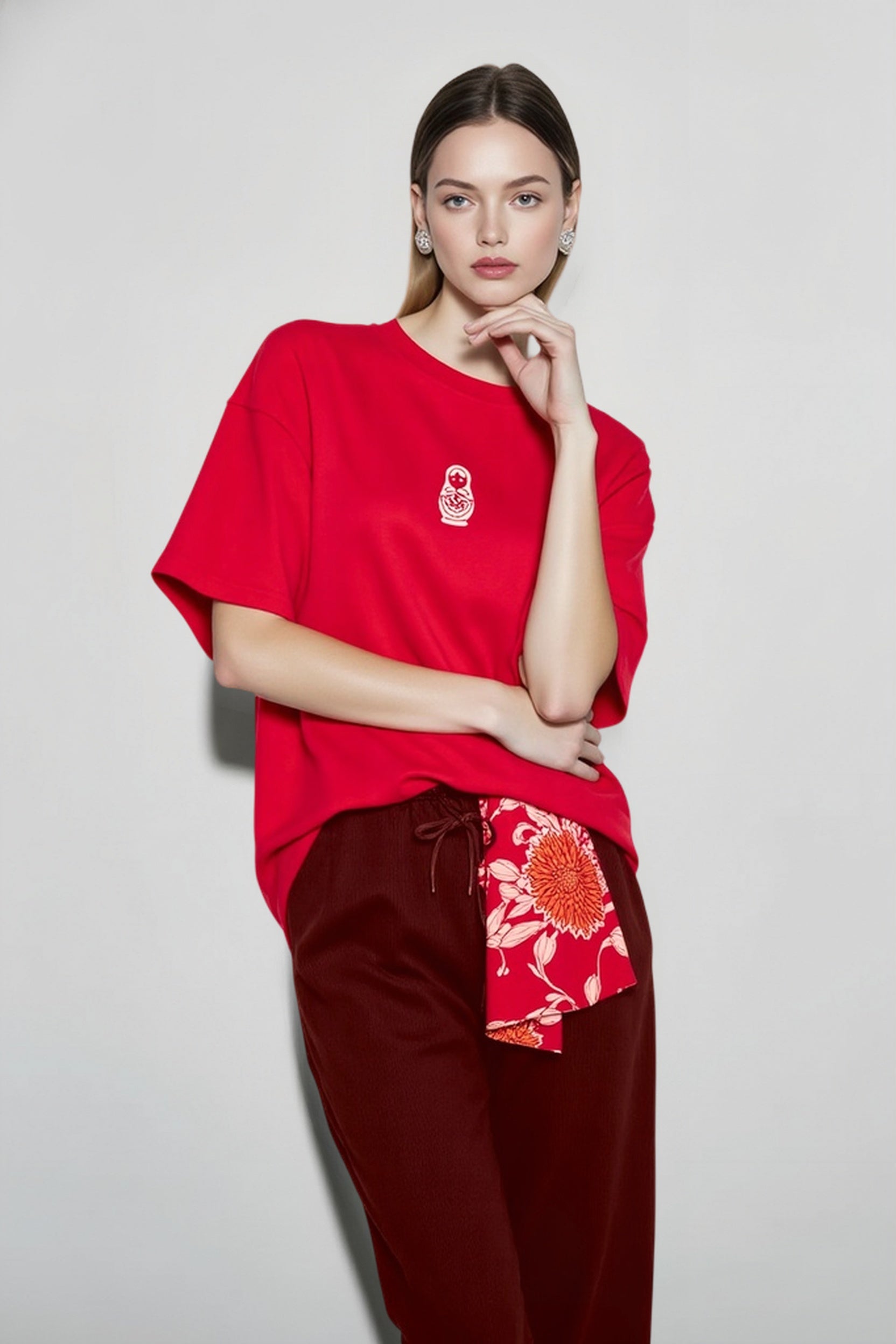 Graphic Print Cotton Top