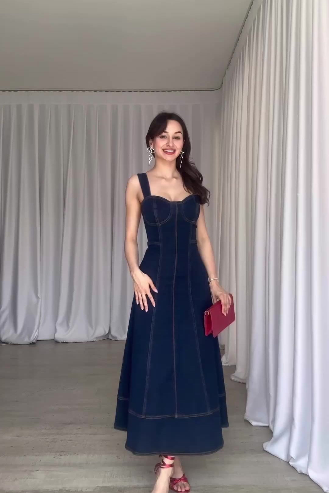 Casual Slim Fit Long Denim Dress