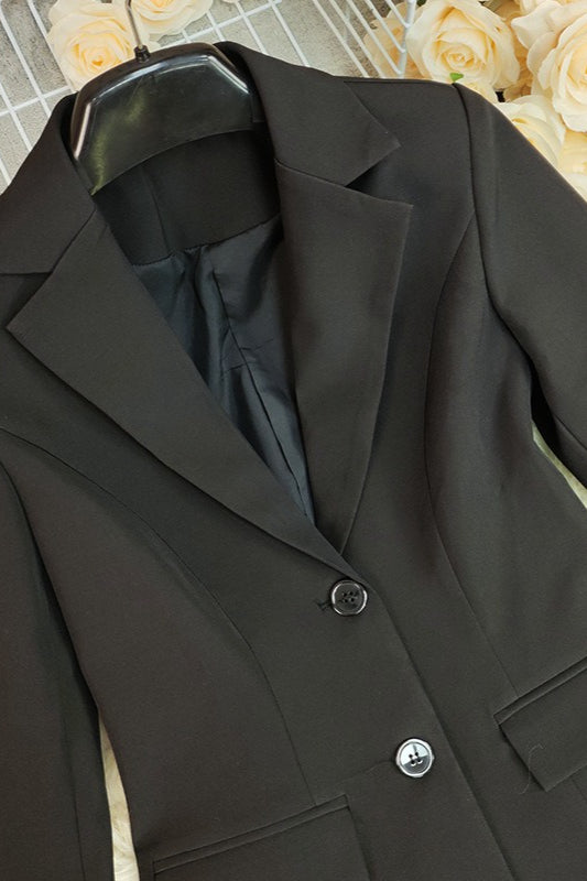 Lace Trim Cuff and Hem Notch Lapel Fitted Waist Blazer 3
