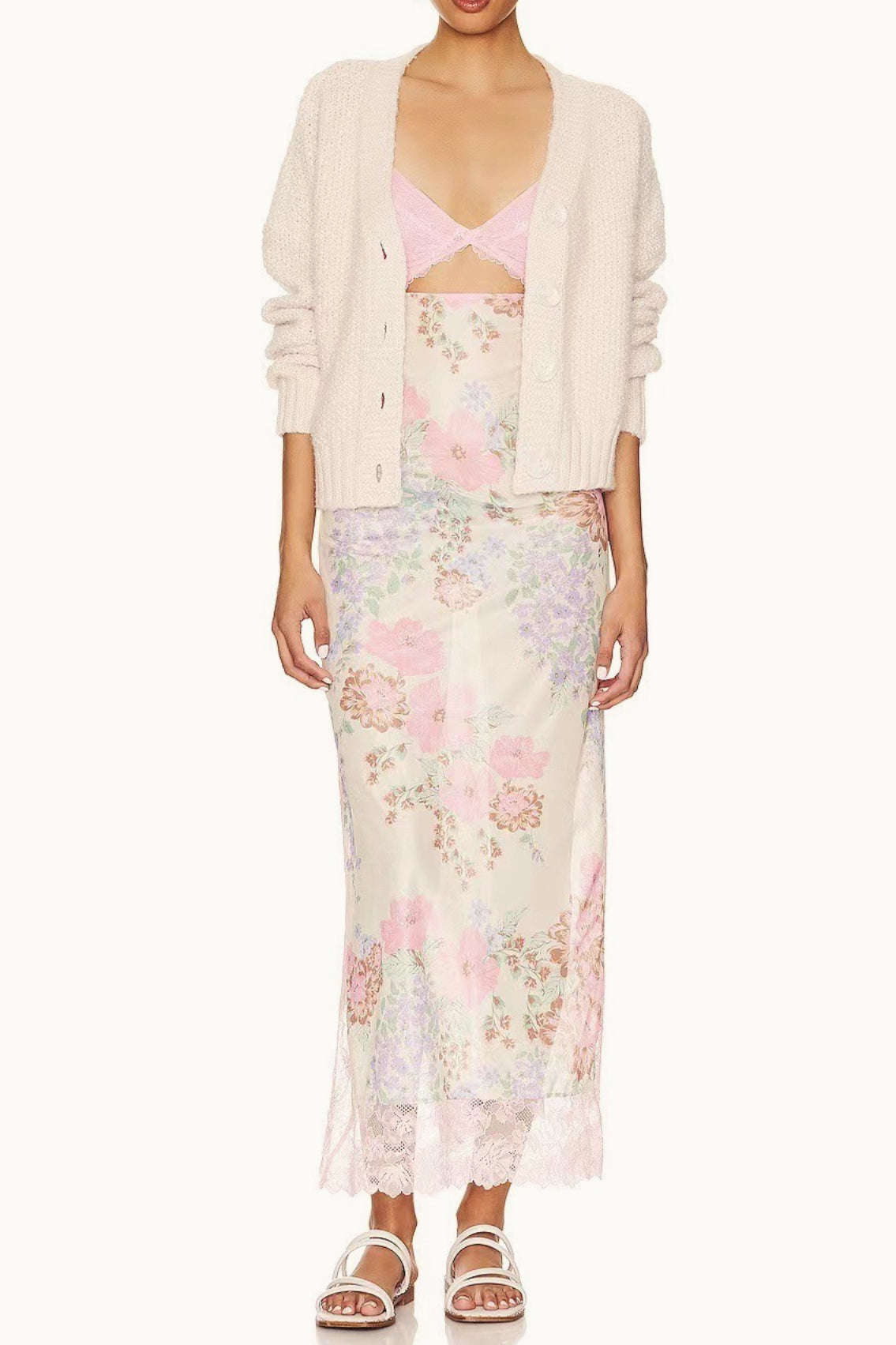 Lace Patchwork Strap Backless High Split Maxi Dress - View 11
