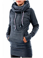 With And Front Hooded Pocket Fit Slim Sweatshirt Pullover Drawstring Blue / S Sweaters-L