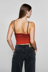 Y2K Lace Panel Color Block Cami Top