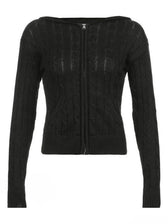 Hooded Button Graceful Front Knit Cardigan