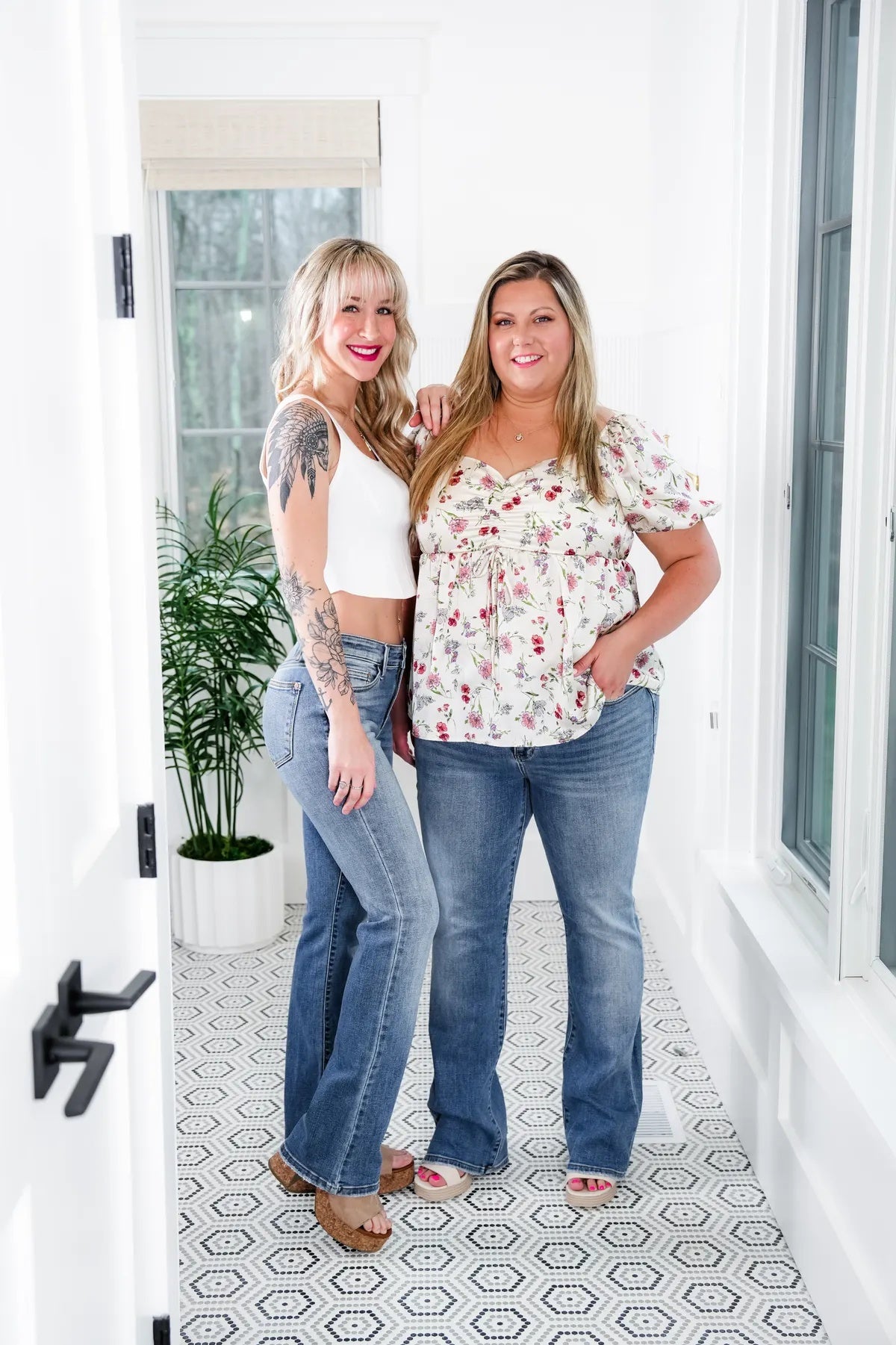 High Waist Flare Leg Stretch Denim Jeans