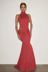 Solid Backless Mermaid Bodycon Party Dress