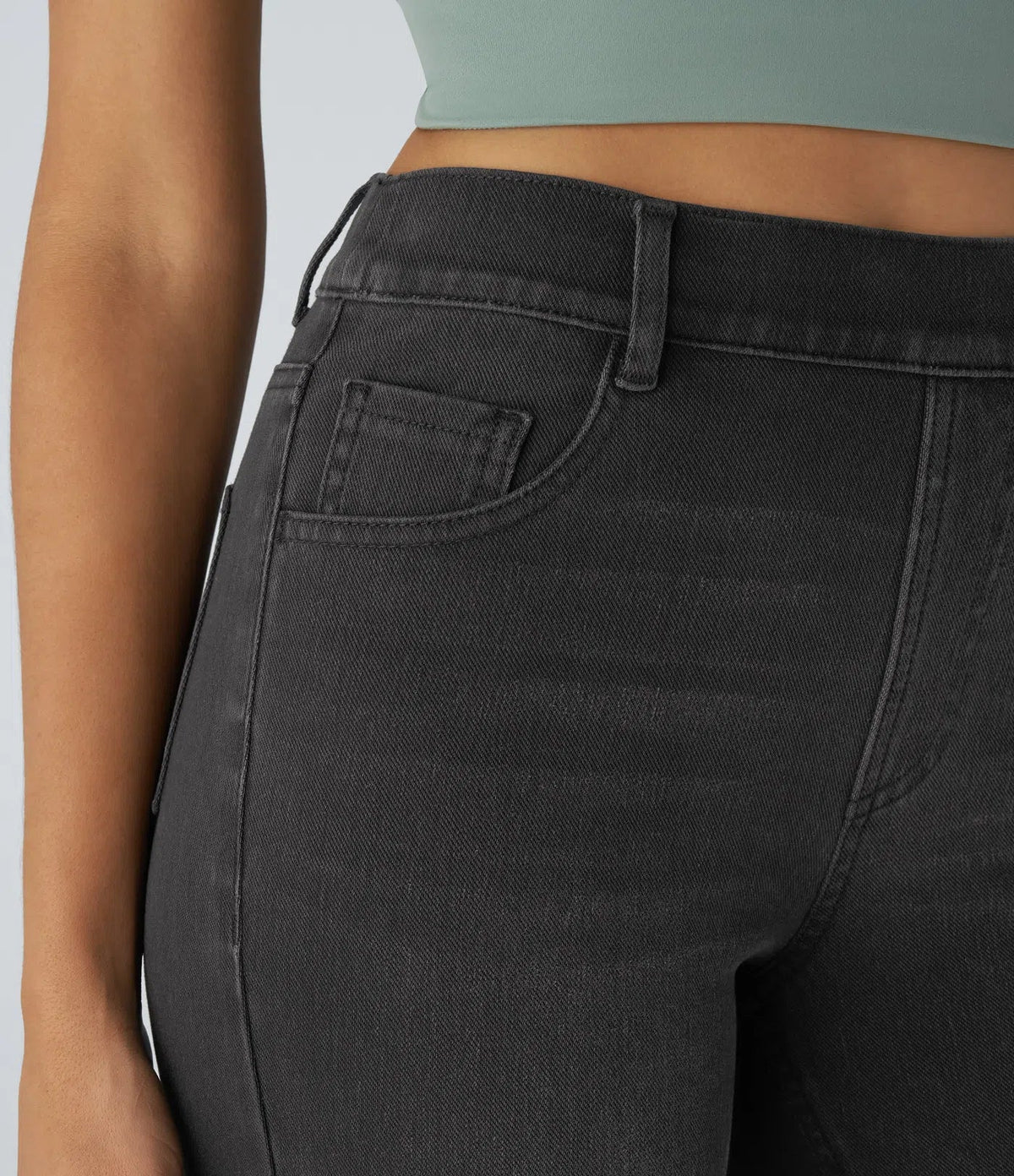 High Waist Straight Leg Pull On Jeans 17